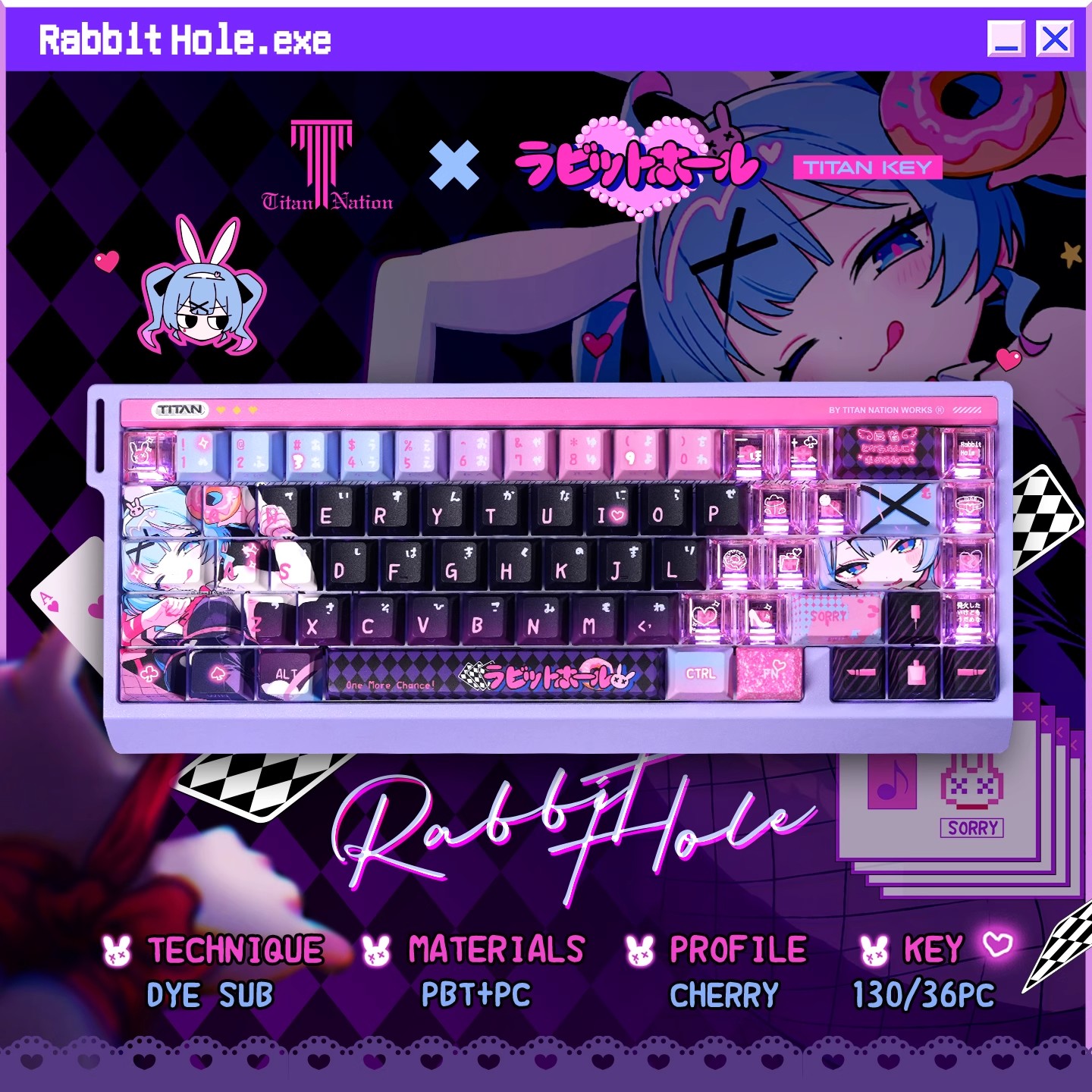 Anime Rabbit Hole Theme Custom - Gaming Set Accessories recension och pris