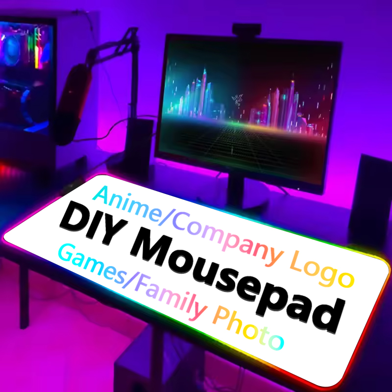 DIY Custom RGB Mouse Pad Large - Gaming Accessories Logo recension och pris