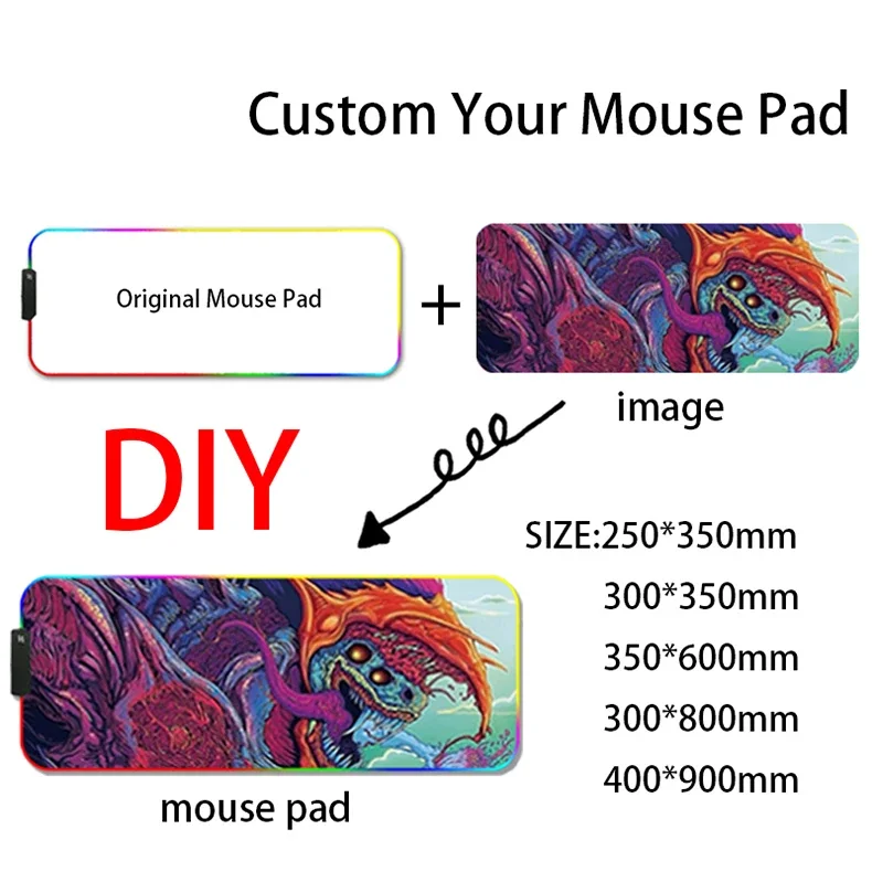 DIY Custom RGB Mouse Pad Large - Gaming Accessories Logo recension och pris